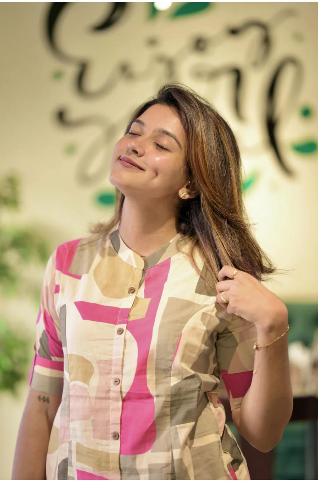 Abstract Print Cotton Kurta Set With Pants âModern Co-Ord Style