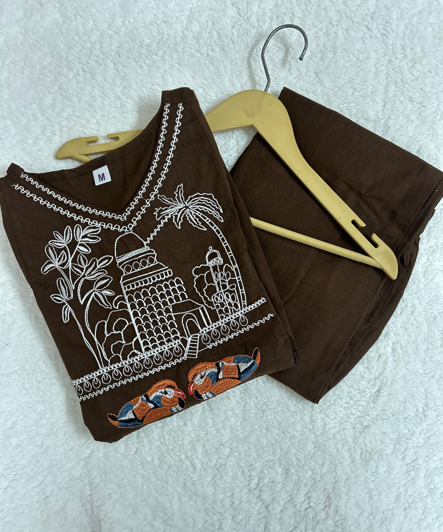 Embroidered Office Wear Kurta Pant Set with Pocket