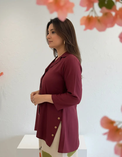 Priyas-burgandy-Top-with-Printed-stylish-pants