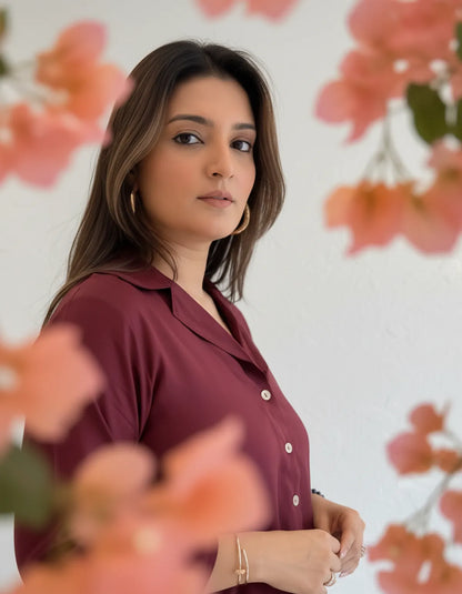 Priyas-burgandy-Top-with-Printed-stylish-pants