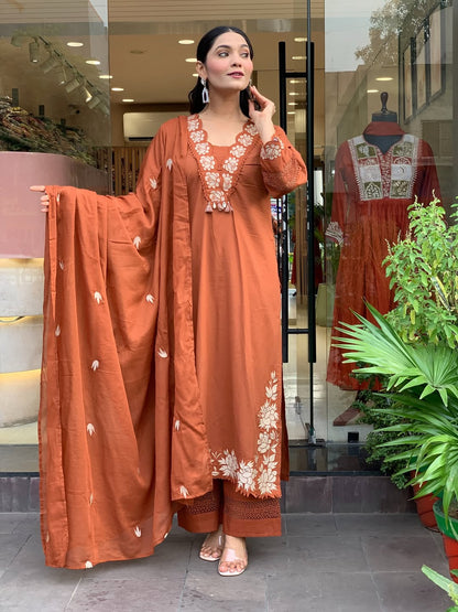 Gazal Premium Cotton Embroidered Pant Set