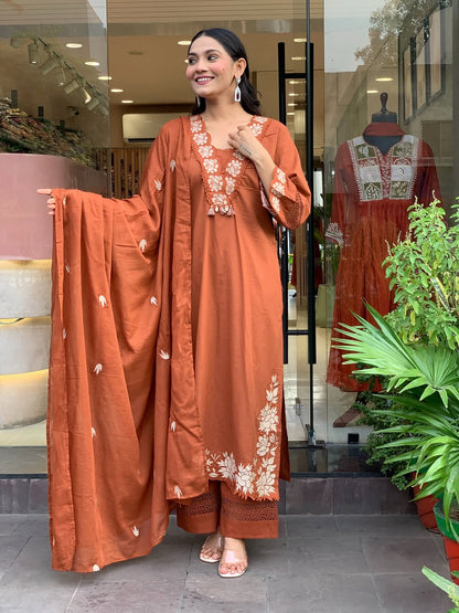 Gazal Premium Cotton Embroidered Pant Set