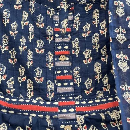 Elegant Hand-Block Printed Pure Cotton Suit Set with Dupatta