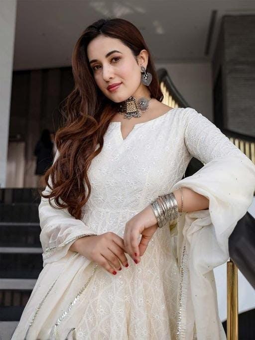 Ivory Elegance Chikankari Anarkali