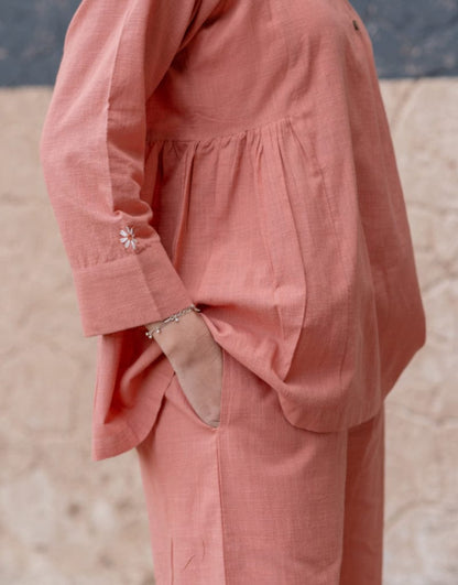 Effortless Elegance in Coral Co-Ord Set