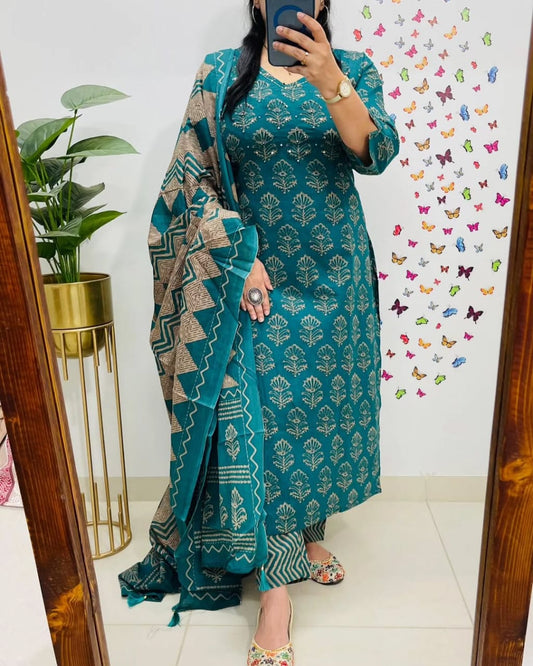 Blue Premium Rich Azrak Cotton Suit