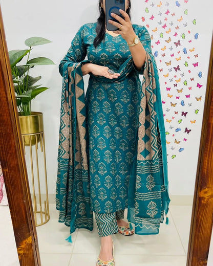 Blue Premium Rich Azrak Cotton Suit