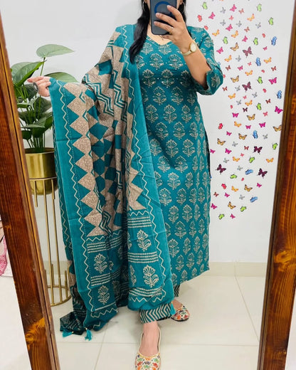 Blue Premium Rich Azrak Cotton Suit