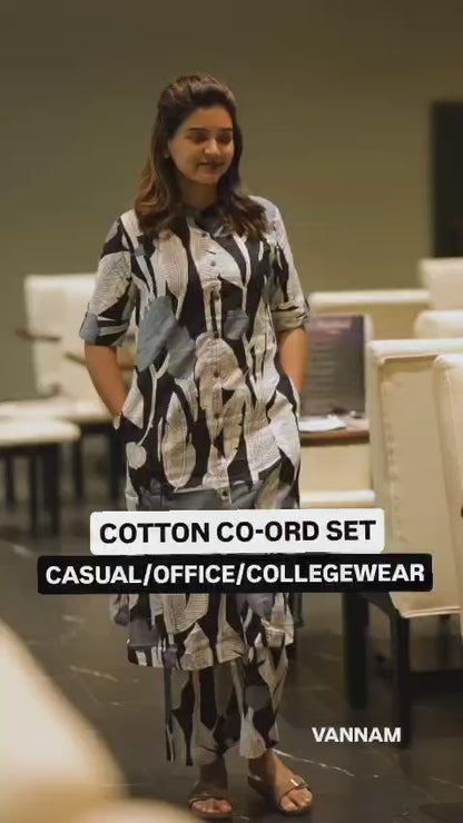 Casual Office Wear Cotton Co-ord Set