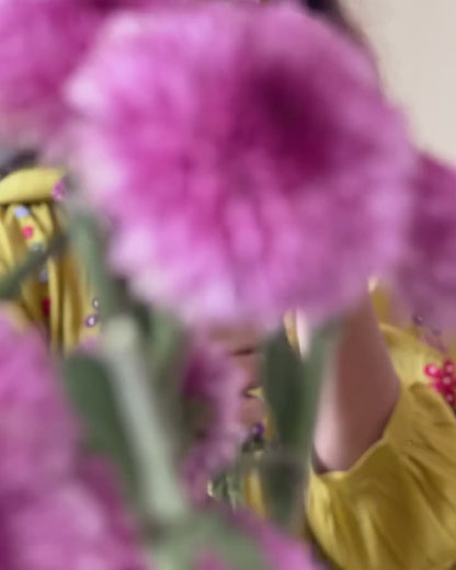 Handcrafted Adda Work Cotton Kurti with Pant & Fine Malmal Dupatta